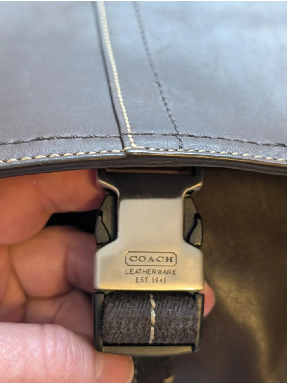 Vintage COACH 05A02 Brown Leather Messenger Bag Crossbody Transatlantic Map Bag
